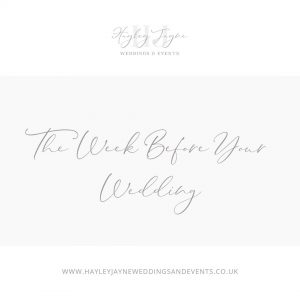 Plans to finalise a week before your wedding by Hayley Jayne Weddings & Events