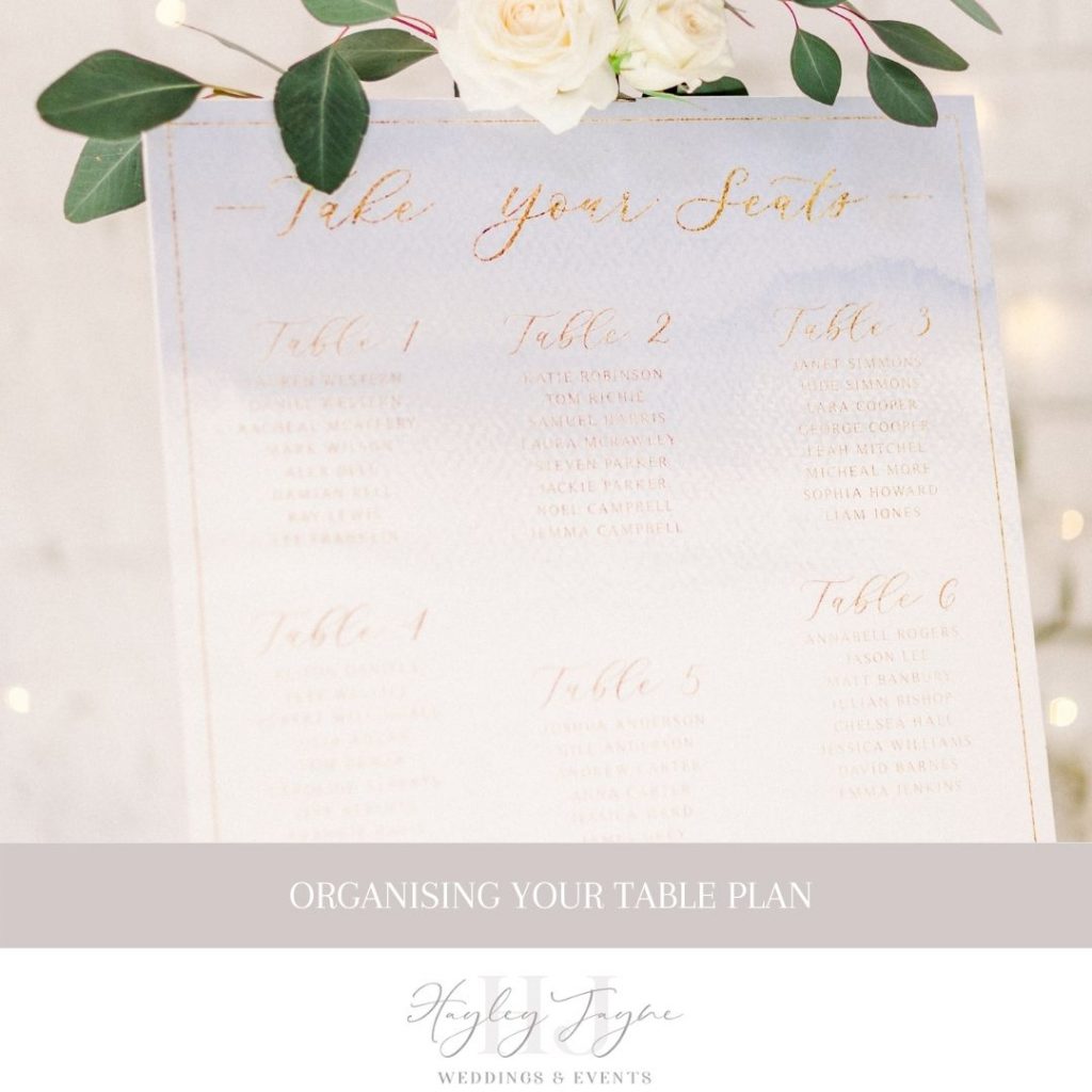 Organising Your Table Plan | Essex Wedding Planner